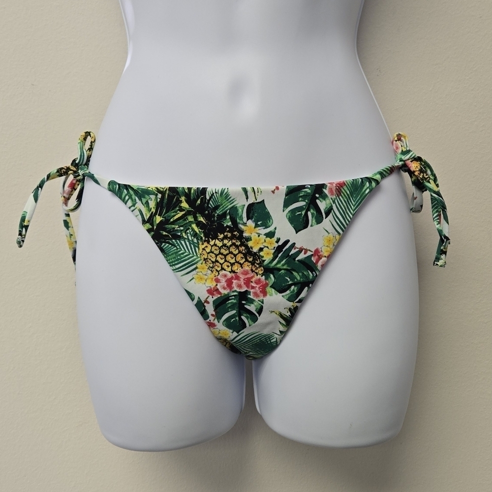 Sole East Cali Bikini Bottom Tropical Pineapple Yellow Green S - Picture 3 of 10